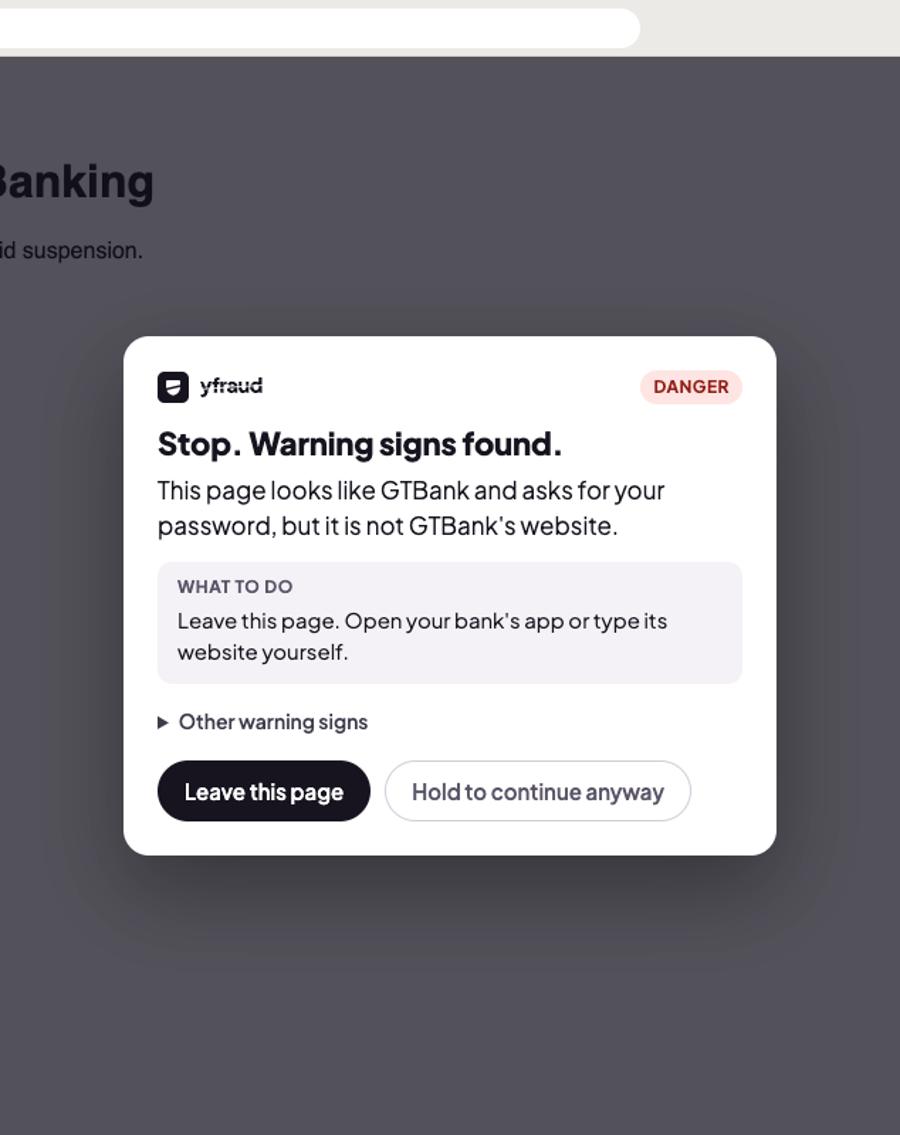 Yfraud: Stop, before you pay a scammer.